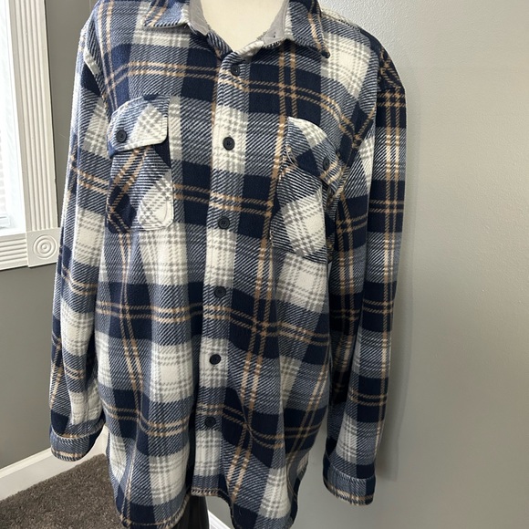 Boston traders men’s XXL polar fleece plaid jacket with quilted lines - Picture 2 of 13